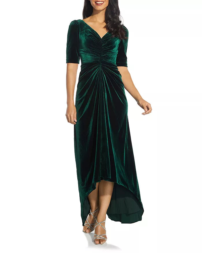 Adrianna Papell Covered Velvet Gown
