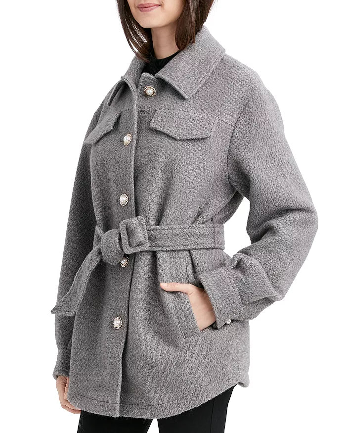 Laundry by Shelli Segal Snowflake Belted Shirt Jacket