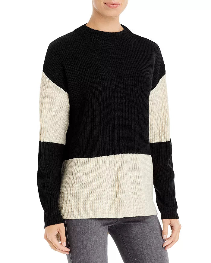 KARL LAGERFELD PARIS Lurex Color Blocked Sweater