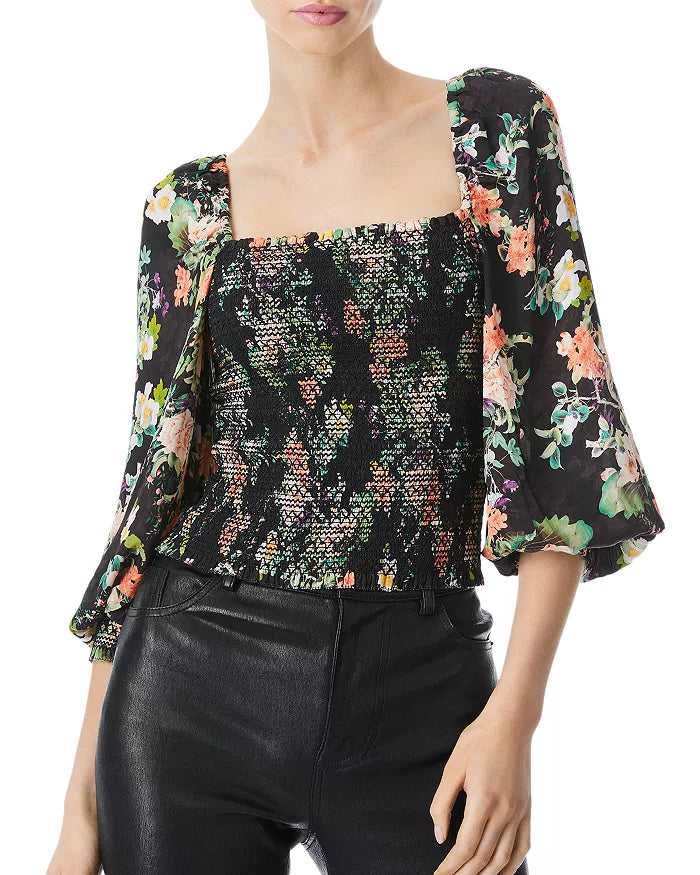 Alice and Olivia Cooper Smocked Top