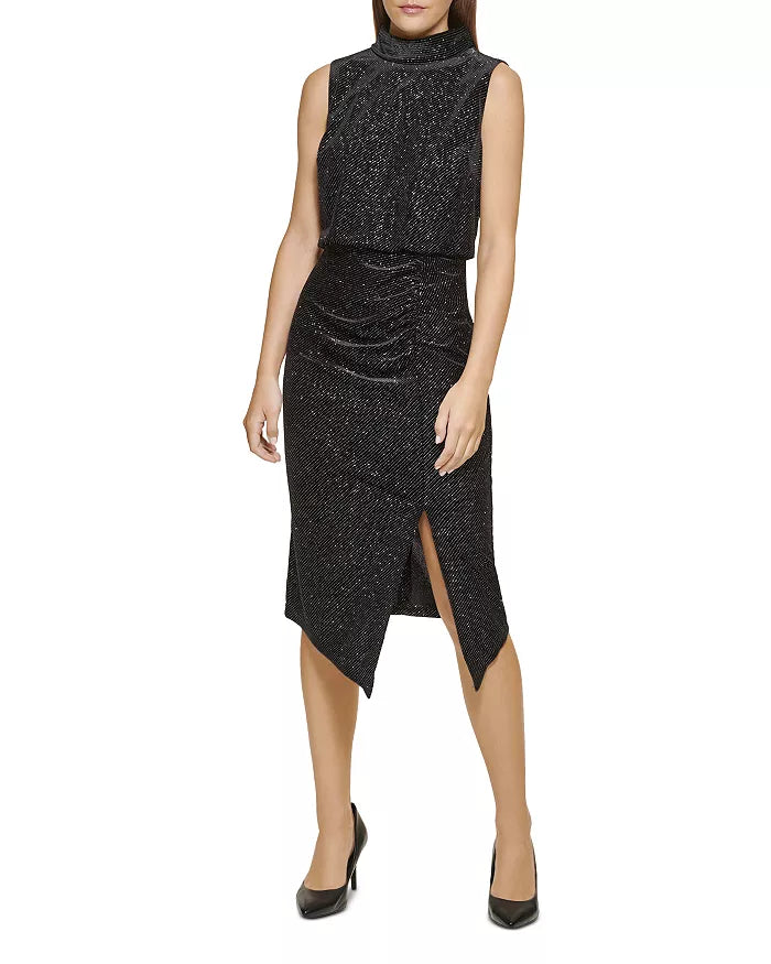 KARL LAGERFELD PARIS Glitter Knit Sleeveless Dress