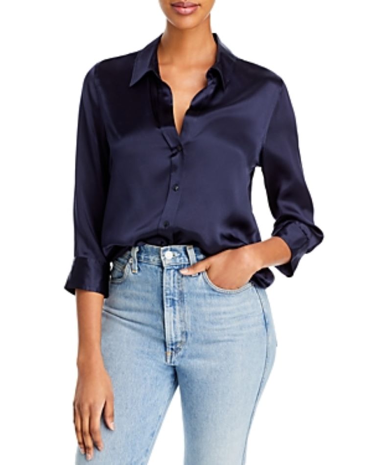 L'AGENCE Dani Silk Charmeuse Blouse