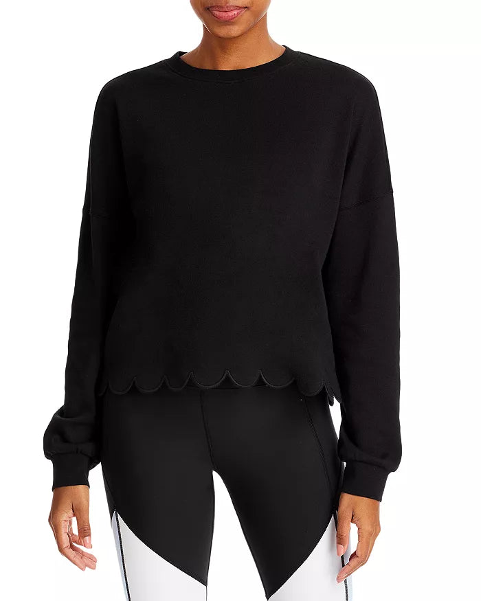 AQUA Athletic Scalloped Sweatshirt