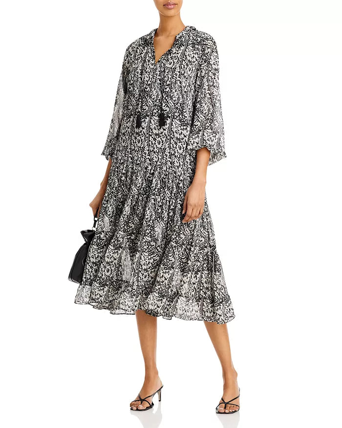 AQUA Paisley Midi Dress