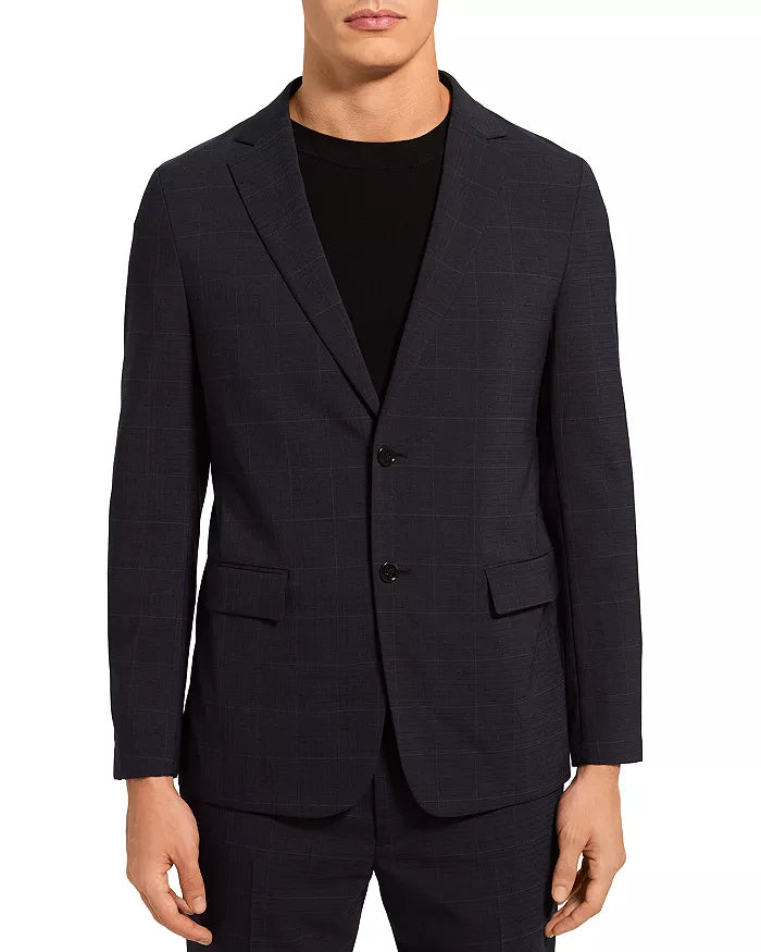 Theory MEN Clinton Air Grid Perforated Tonal Plaid Suit Jacket