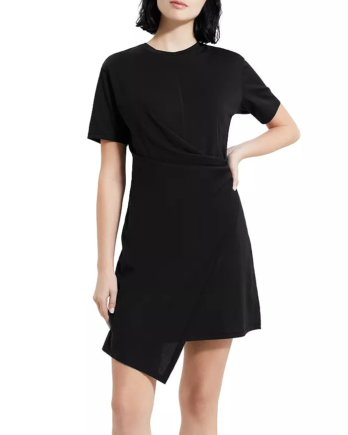 Theory Pima Cotton Draped Tee Dress