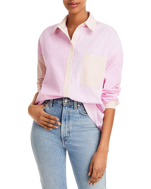 Lucy Paris Color Block Button Down Shirt