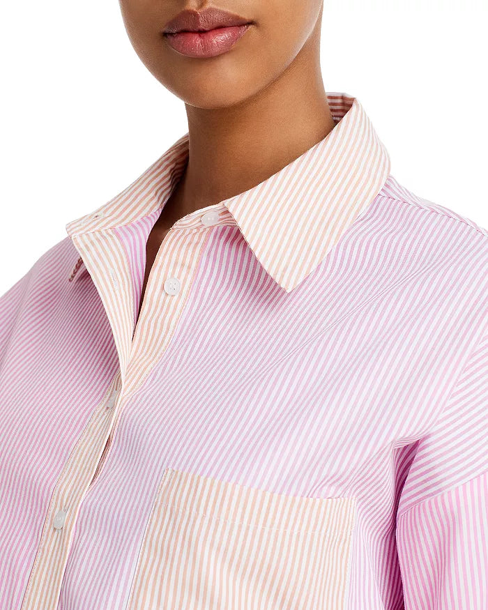 Lucy Paris Color Block Button Down Shirt