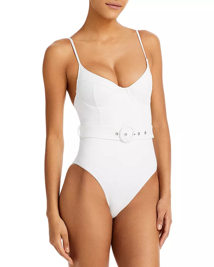 JONATHAN SIMKHAI Noa Belted Underwire One Piece Swimsuit