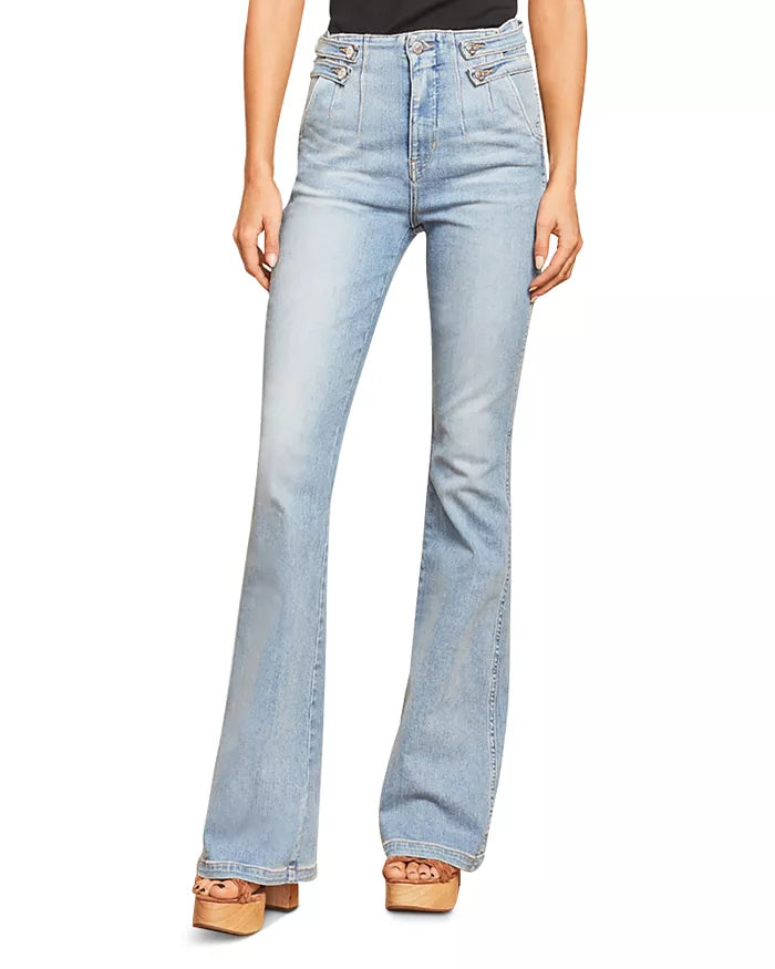 Veronica Beard Jean Beverly Side Tab Flare Jeans