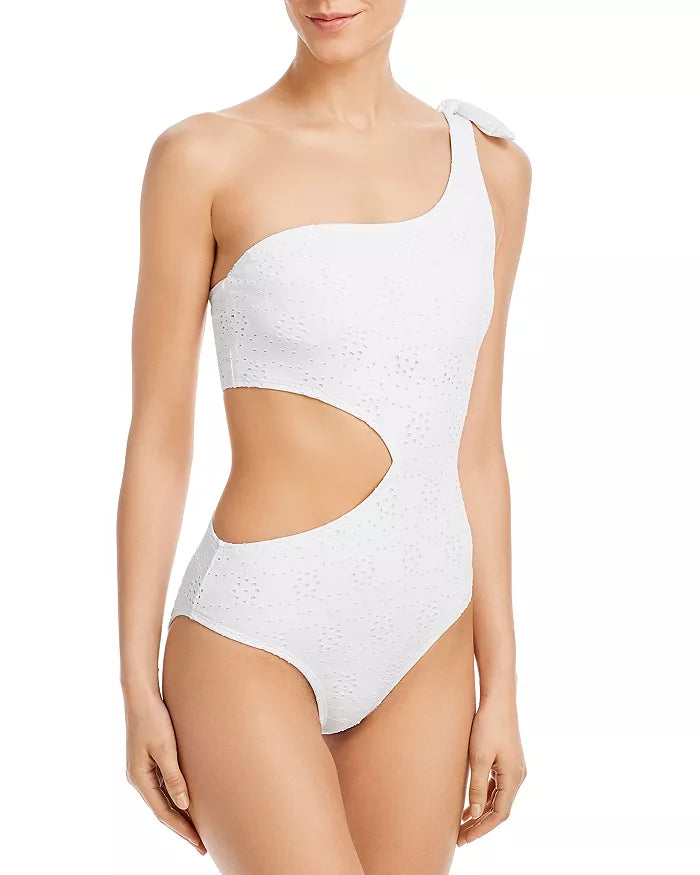 AQUA Swim One Shoulder Side Cutout One Piece Swimsuit