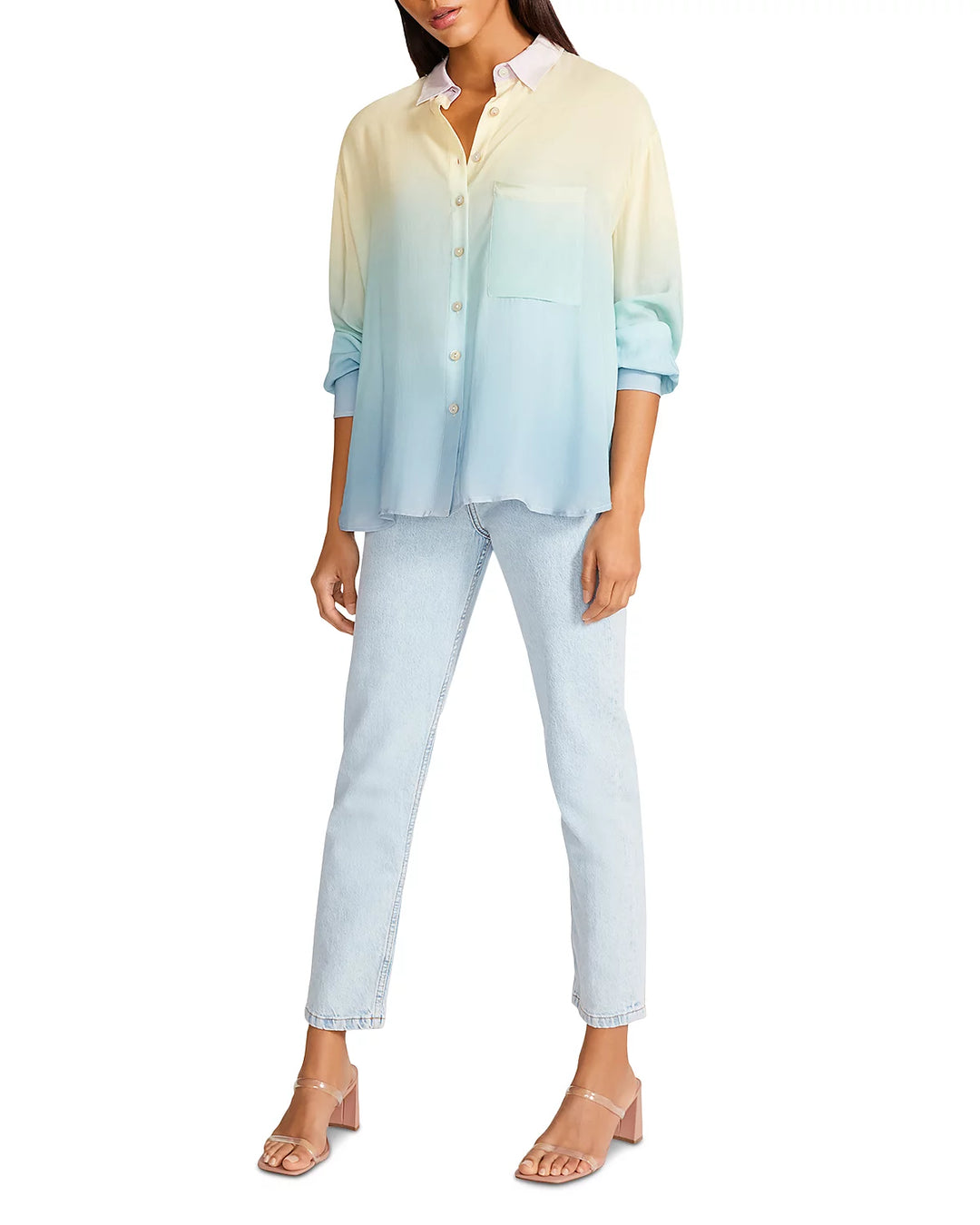 STEVE MADDEN Take a Trip Ombré Boyfriend Shirt Tunic