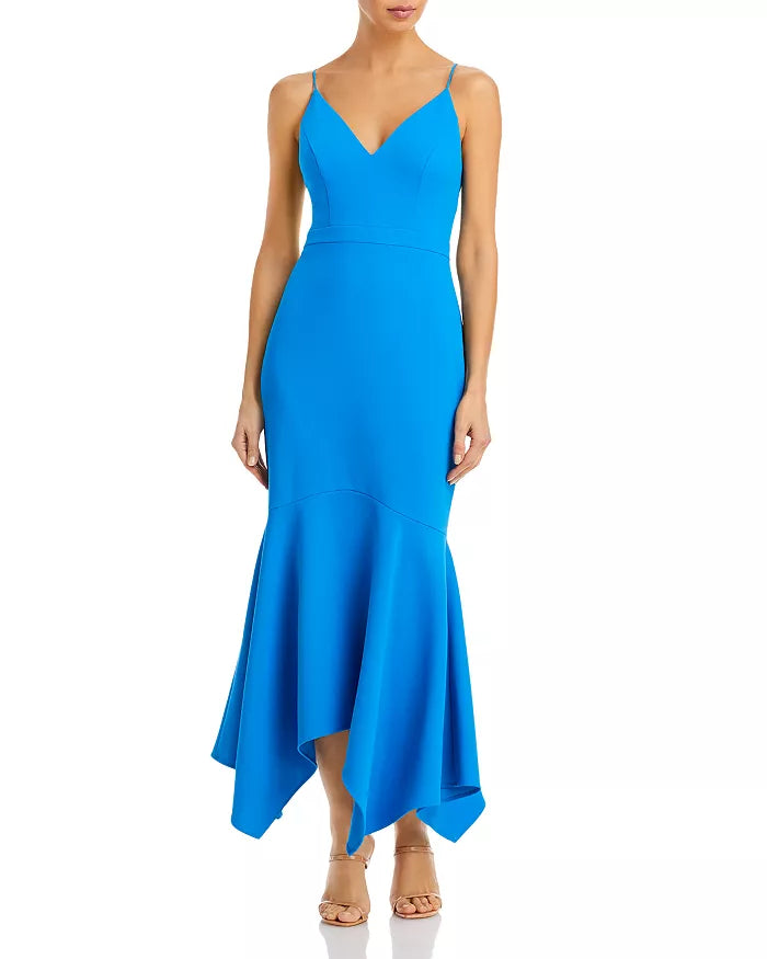 AQUA Asymmetric Flounce Cocktail Dress