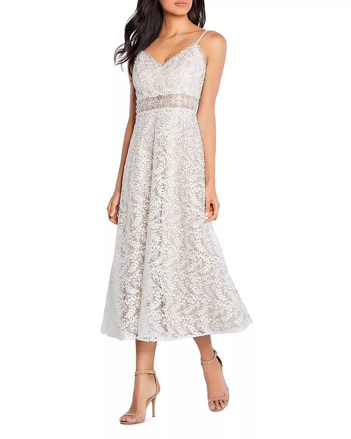 Aidan by Aidan Mattox Embroidered Midi Dress