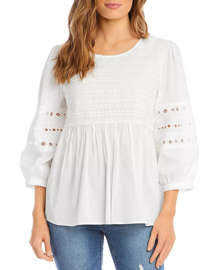 Karen Kane Embroidered Eyelet Top