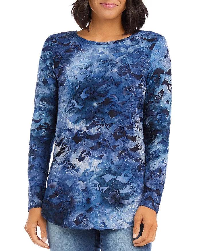 Karen Kane Tie Dyed Burnout Top