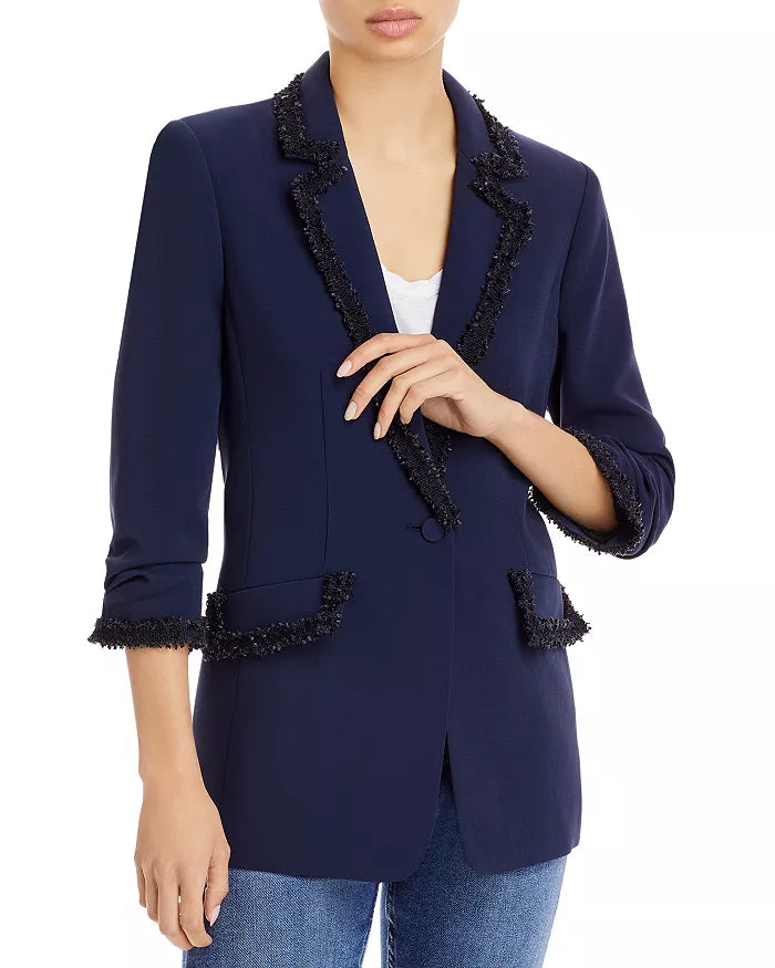 Cinq à Sept Trimmed Crepe Khloe Blazer