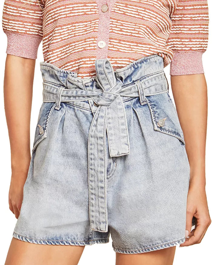 Veronica Beard Jean Nori Paperbag Denim Shorts