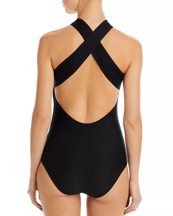 Shoshanna Tide High Neck One Piece Swimsuit