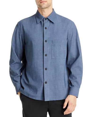 Theory MEN Clyfford Precision Ponte Melange Print Shirt Jacket