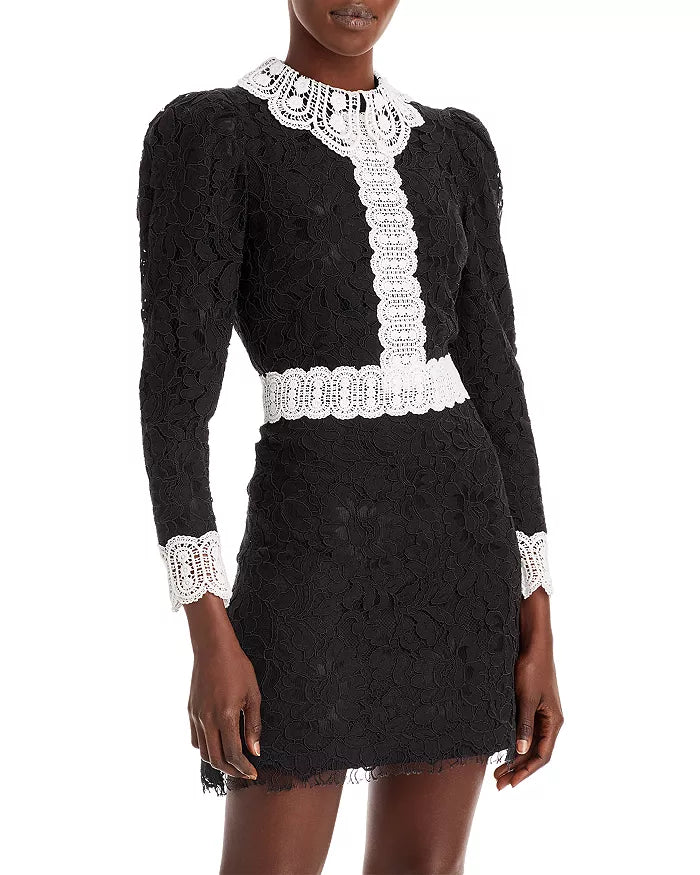 Alice and Olivia Kaitlyn Lace Mini Dress