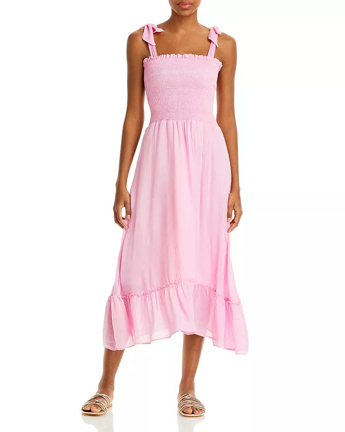 Peixoto Eddie Smocked Swim Cover-Up Dress