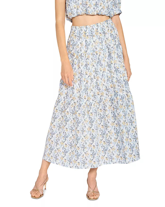 En Saison Floral Tiered Midi Skirt