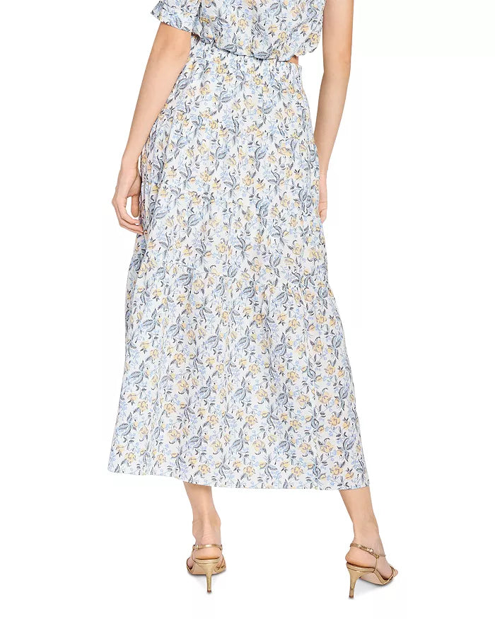 En Saison Floral Tiered Midi Skirt