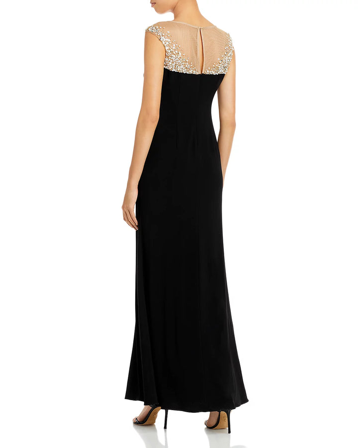 Adrianna Papell Illusion Mermaid Gown