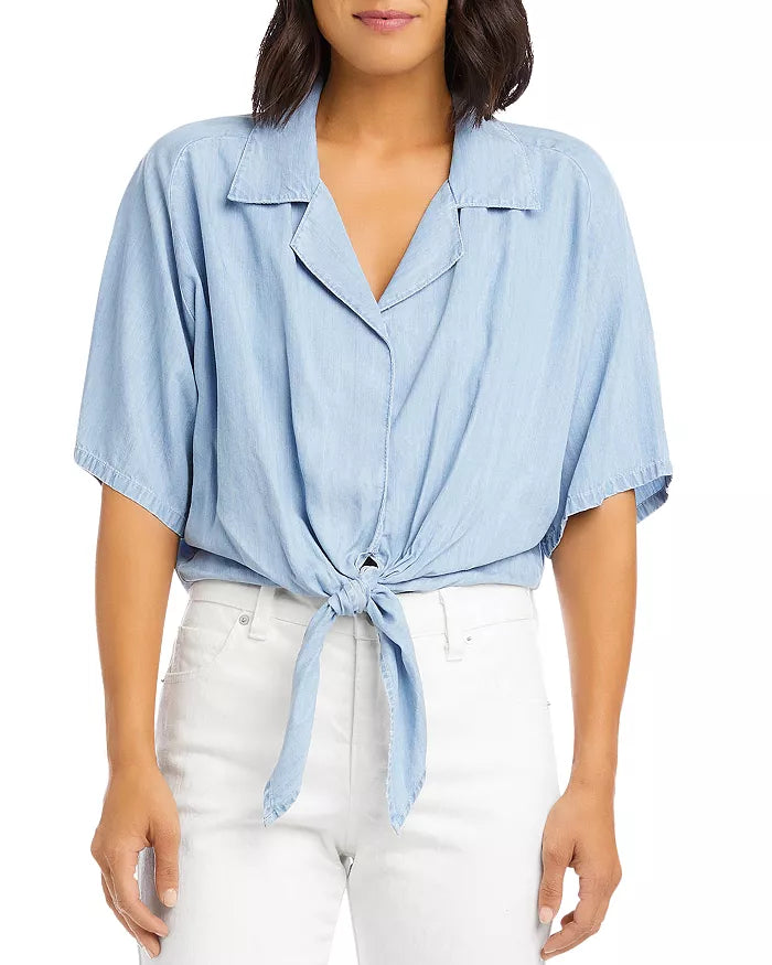 Karen Kane Tie Hem Chambray Top