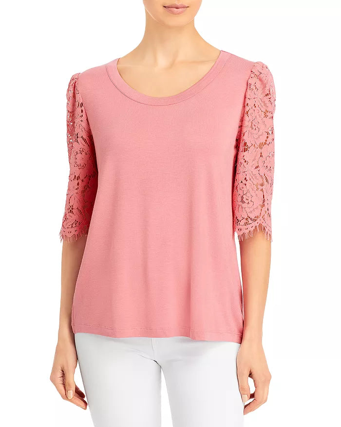 Kim & Cami Lace Sleeve Tee