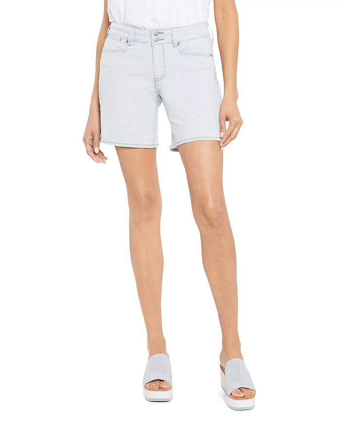NYDJ Roxanne Striped Jean Shorts
