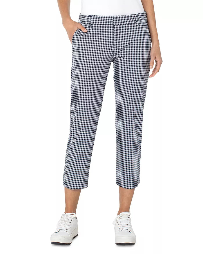 Liverpool Los Angeles Kelsey Gingham Cropped Pants