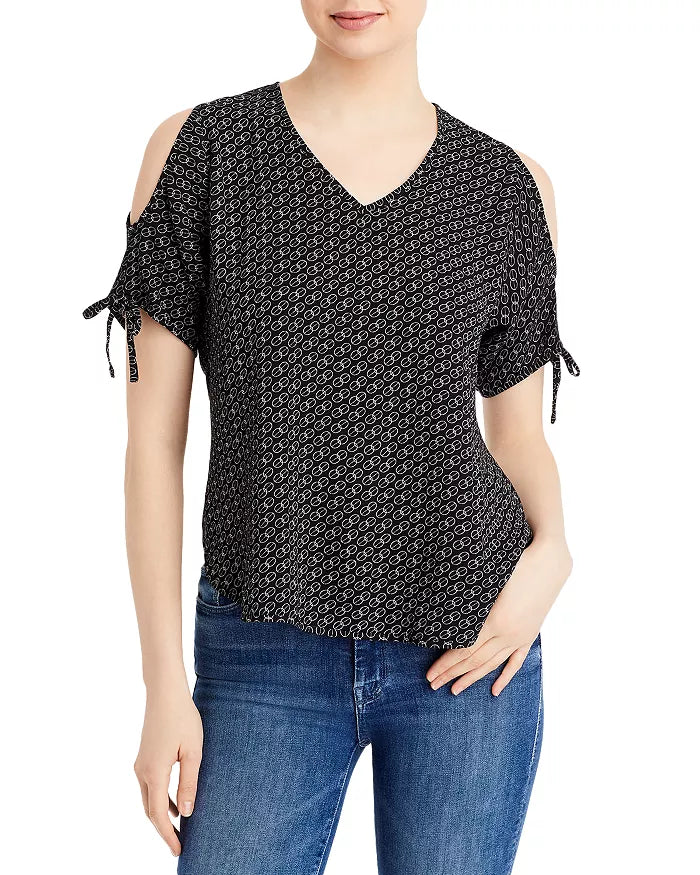 Milano Printed Cold Shoulder Top