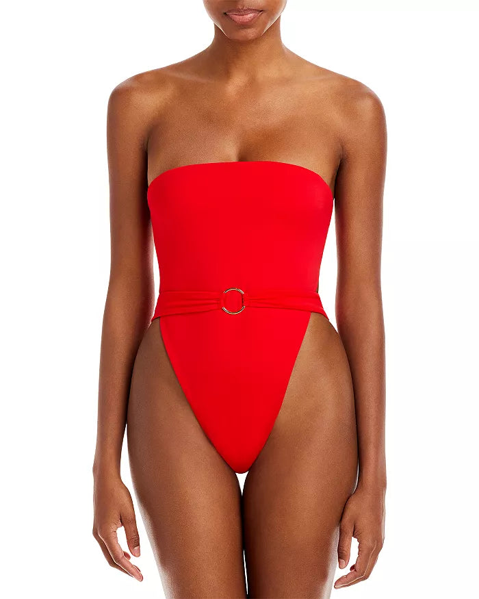 Joues de Sable Amanda Cutout Strapless One Piece Swimsuit