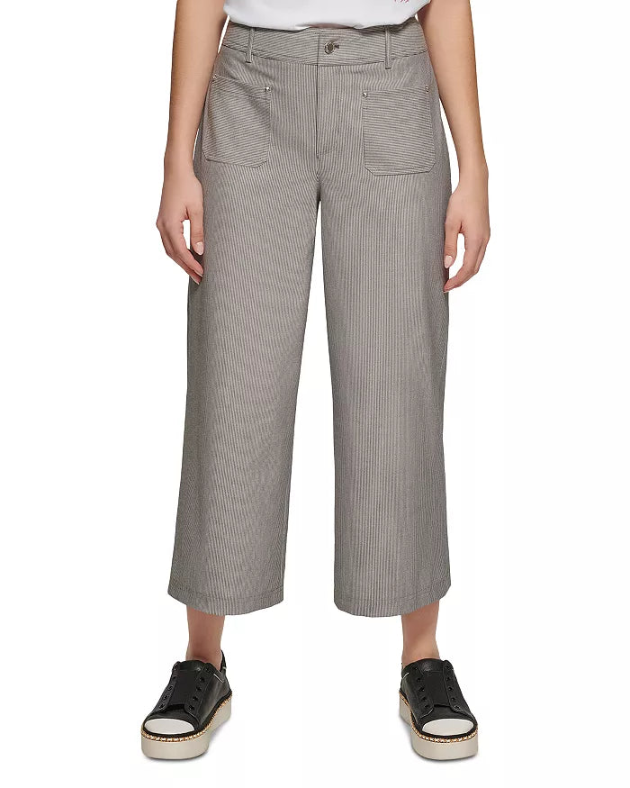 KARL LAGERFELD PARIS Railroad Stripe Cropped Pants