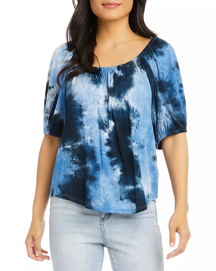 Karen Kane Tie Dyed Peasant Top