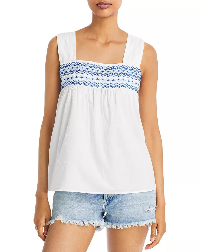 Bila Embroidered Trim Tank