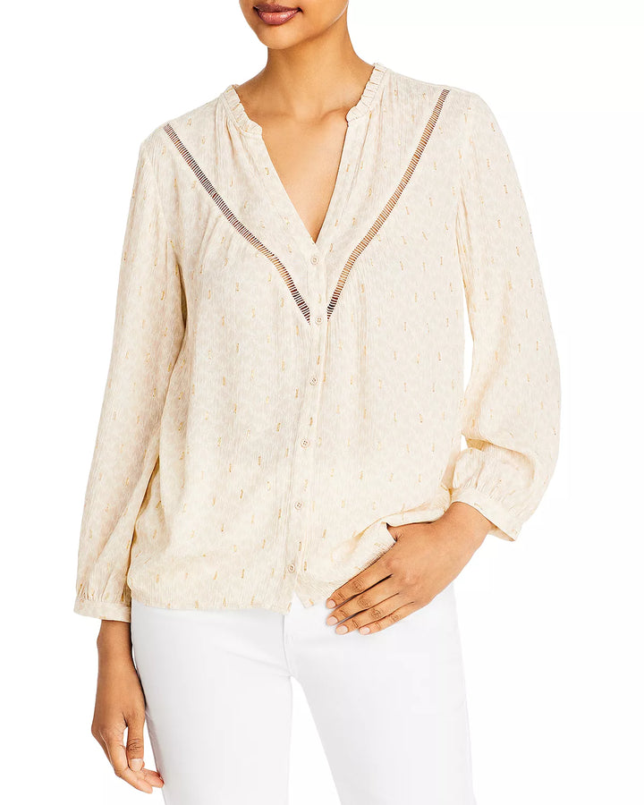 PAIGE Doris Metallic Embroidered Blouse