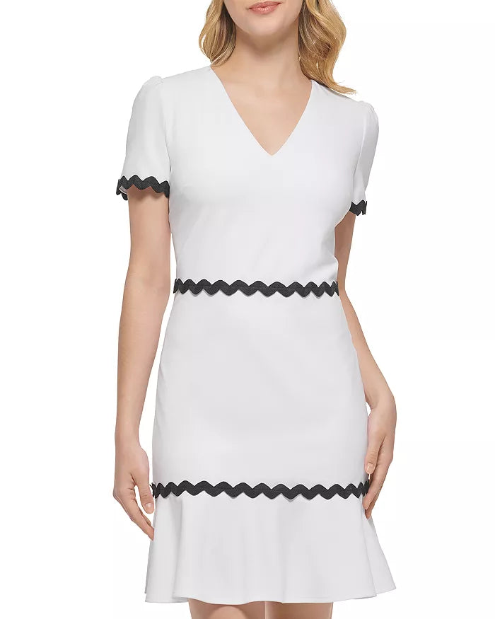 KARL LAGERFELD PARIS Contrast Flounce Dress