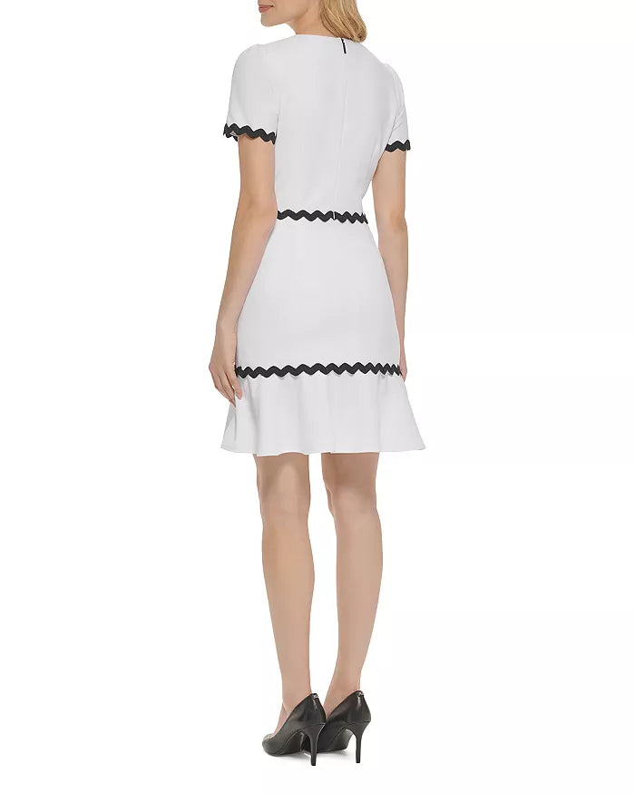 KARL LAGERFELD PARIS Contrast Flounce Dress