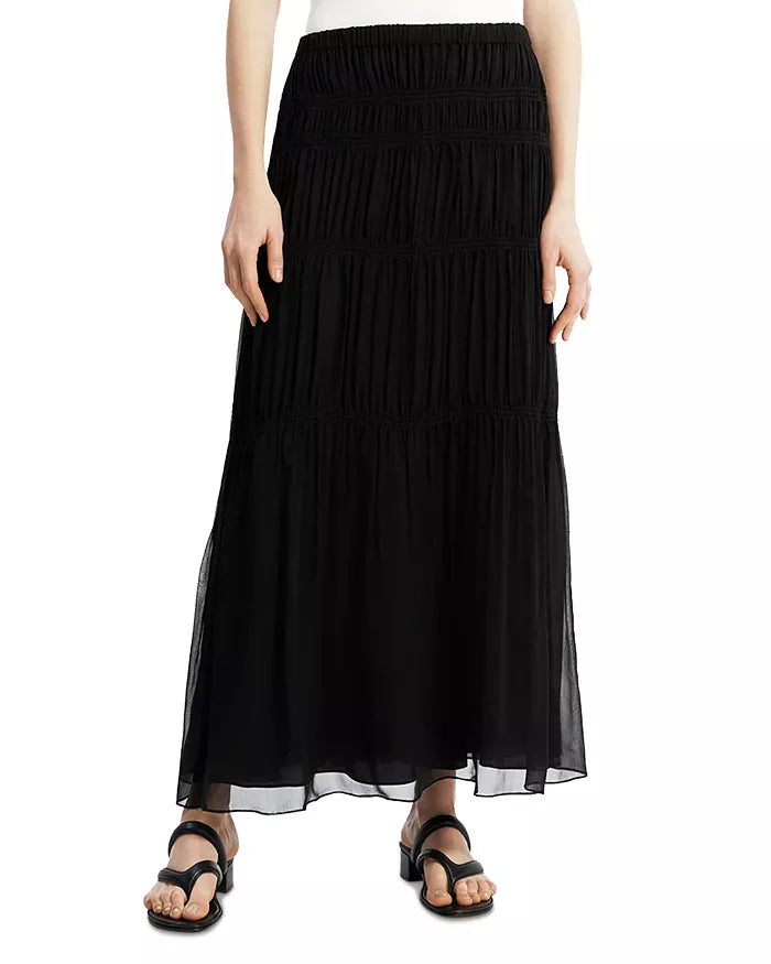 Theory Silk Tiered Maxi Skirt