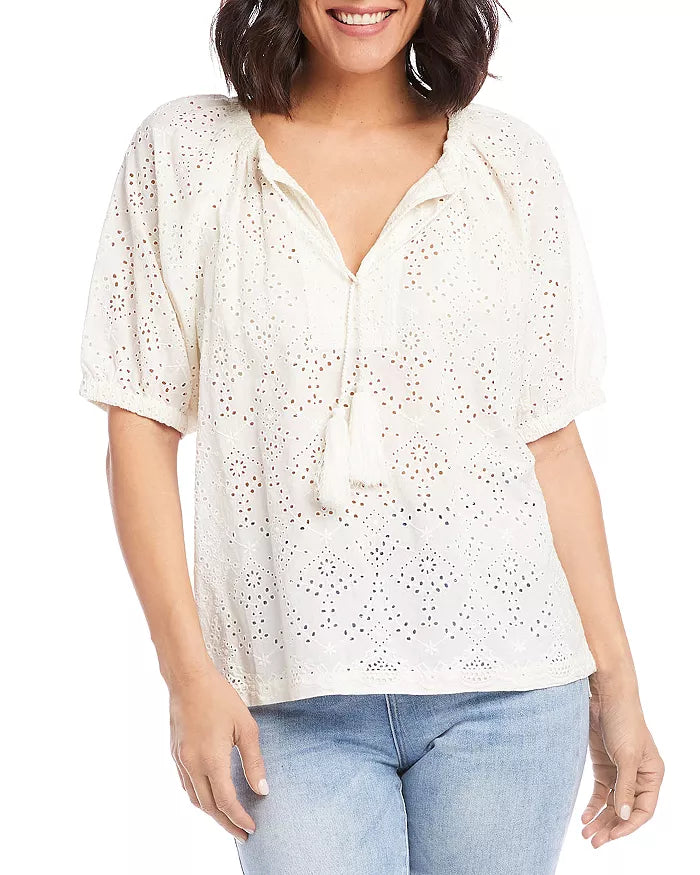 Karen Kane Eyelet Embroidered Top