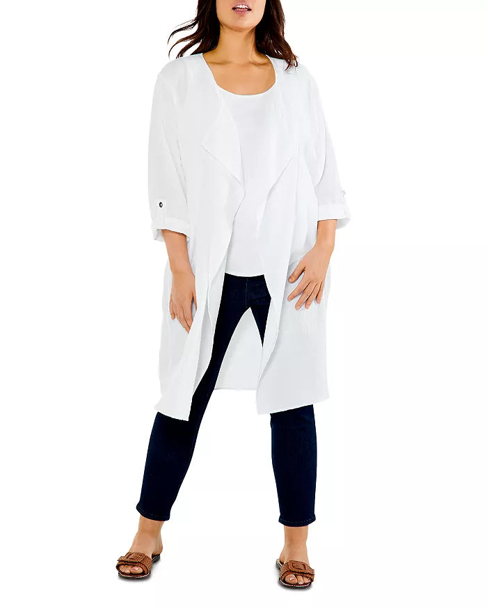 NIC+ZOE Plus Size Open Front Gauze Cardigan