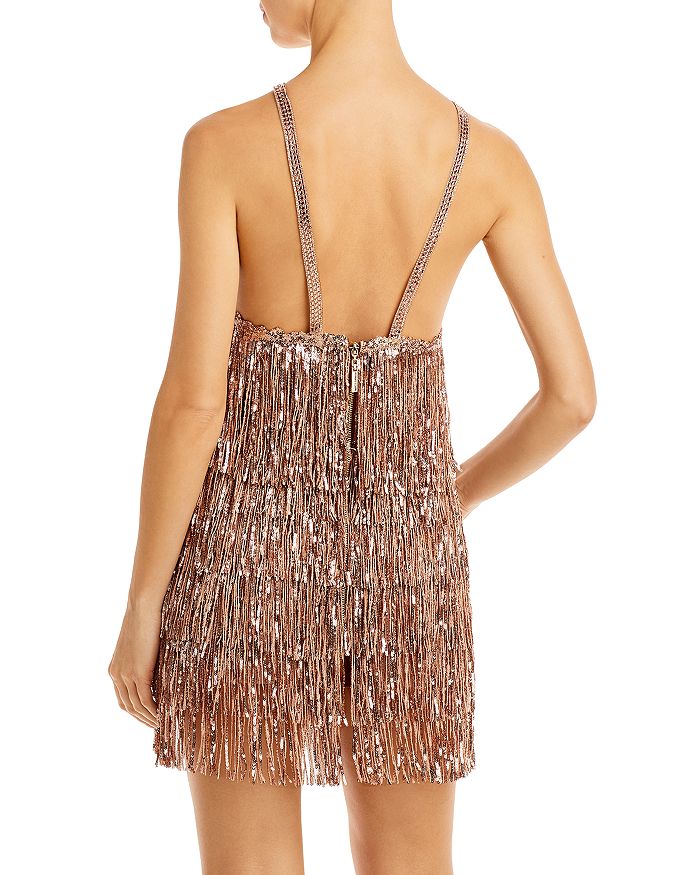 BRONX AND BANCO Isle Sequin Fringe Mini Dress