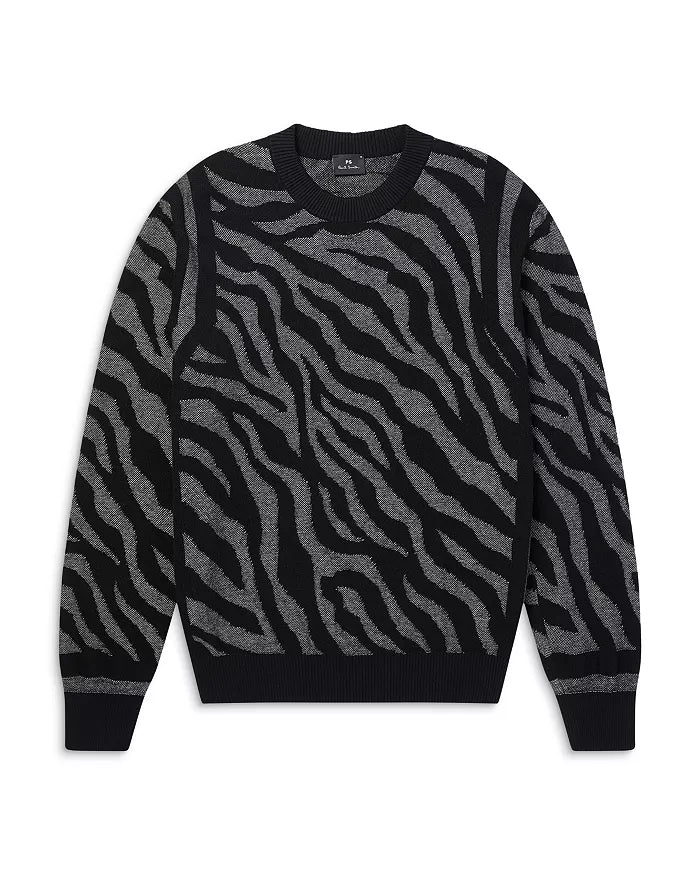 PS Paul Smith Men's Animal Print Pullover Crewneck Sweater