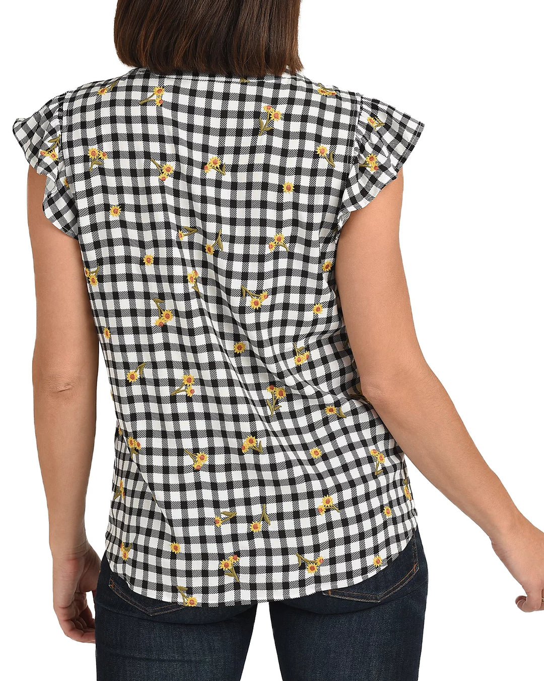 Daniel Rainn Ensley Embroidered Sunflower Top