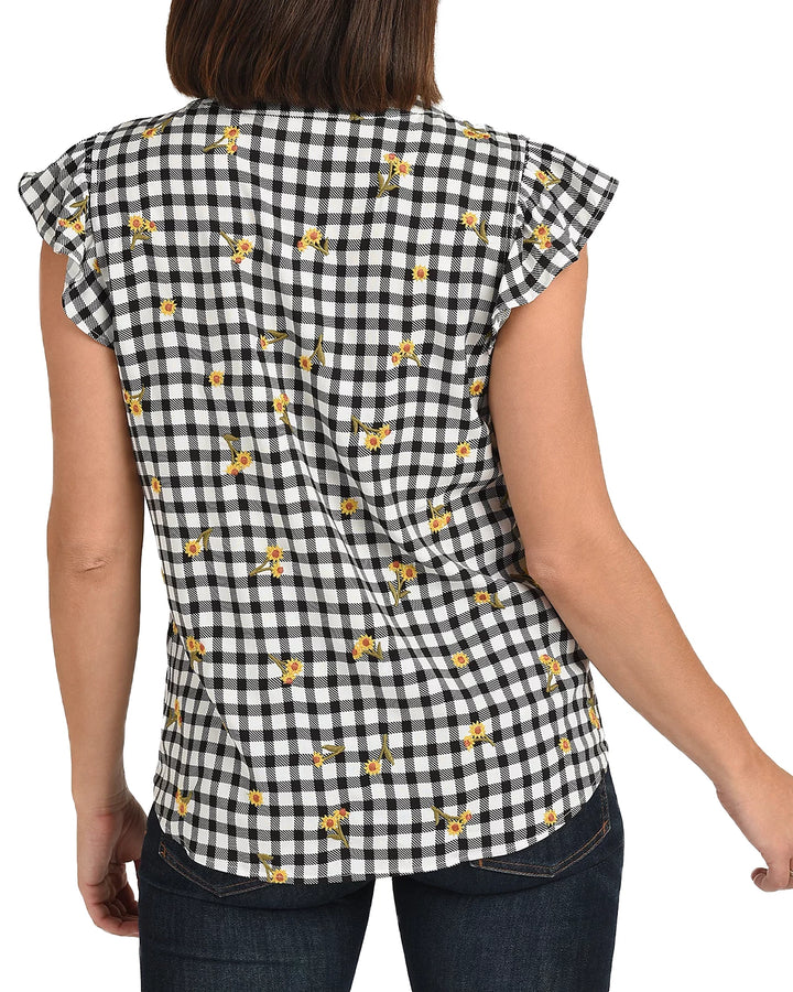 Daniel Rainn Ensley Embroidered Sunflower Top