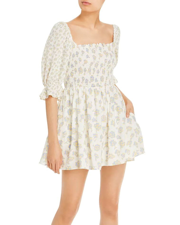 FRENCH CONNECTION Doria Smocked Floral Print Mini Dress