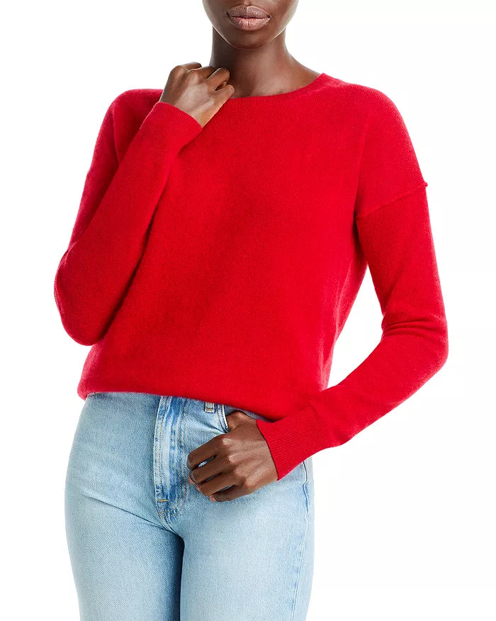 AQUA Cashmere High Low Cashmere Sweater